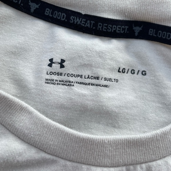The Rock Blood, Sweat, Respect Under Armour T-Shirt Project Rock Men’s Large - Picture 6 of 6